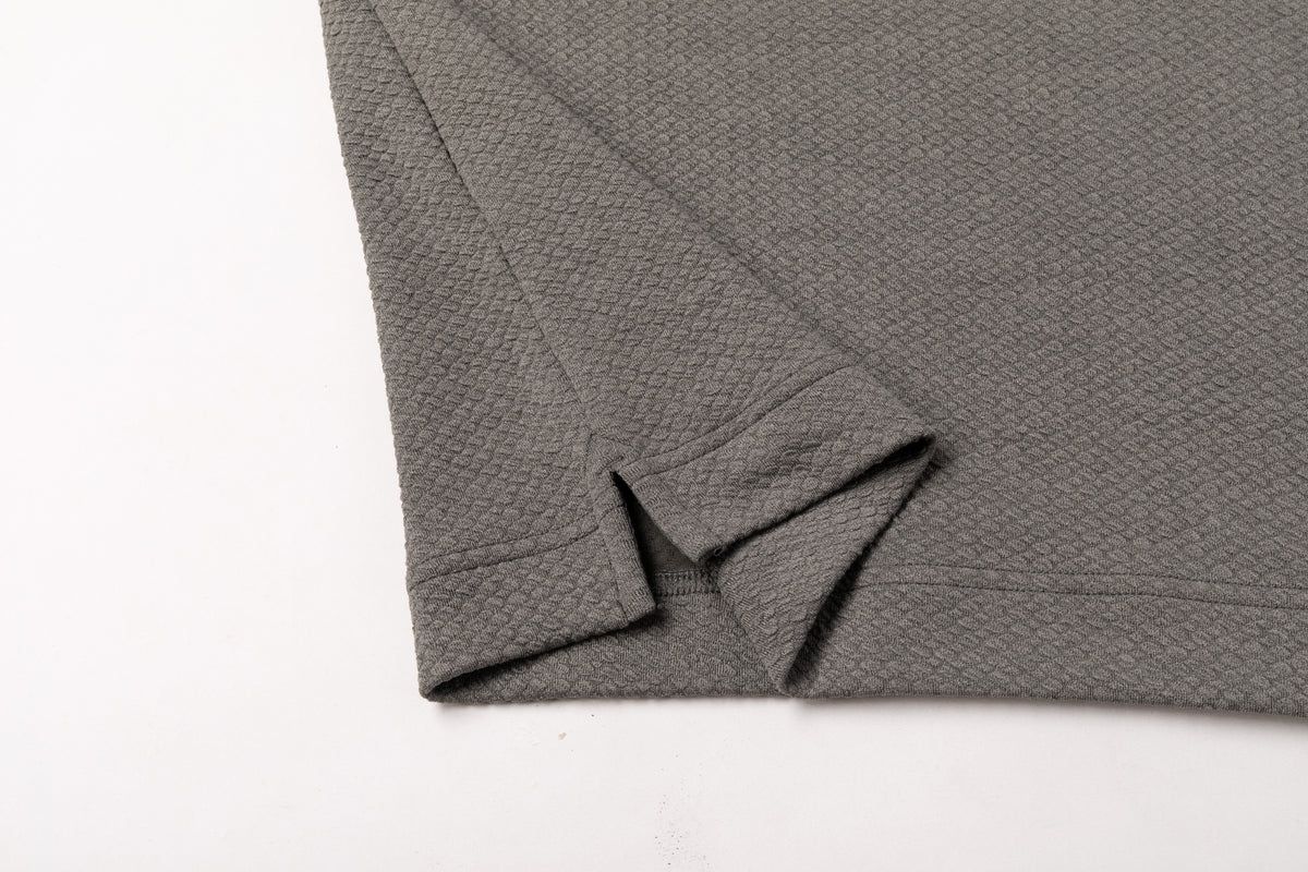 Micro Waffle Performance Hoodie in Stone Gray