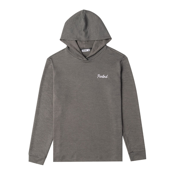 Micro Waffle Performance Hoodie in Stone Gray