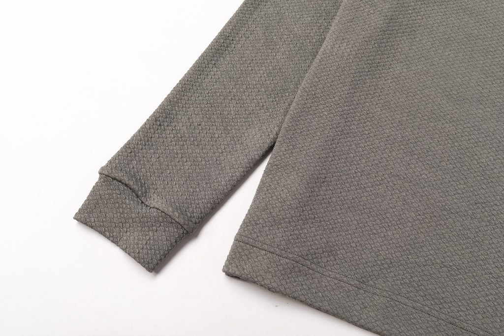 Micro Waffle Performance Hoodie in Stone Gray