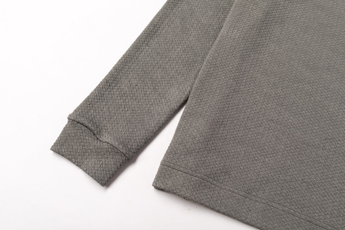 Micro Waffle Performance Hoodie in Stone Gray