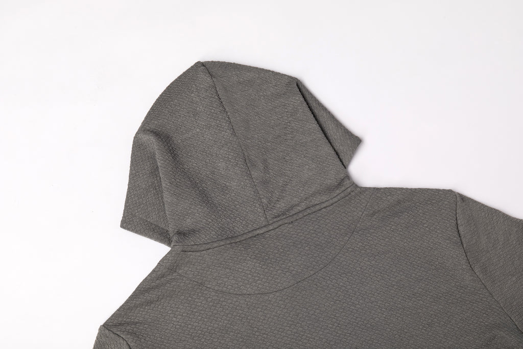 Micro Waffle Performance Hoodie in Stone Gray
