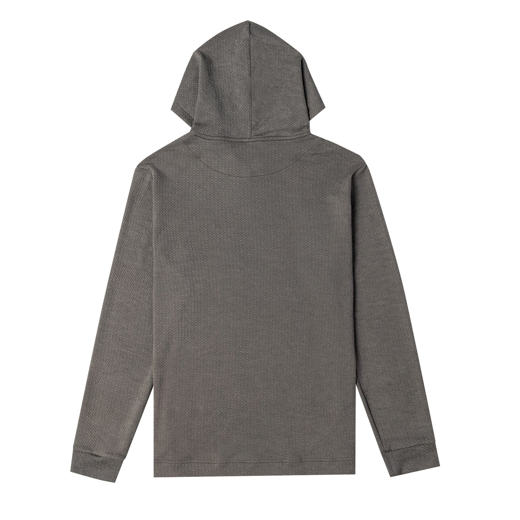 Micro Waffle Performance Hoodie in Stone Gray