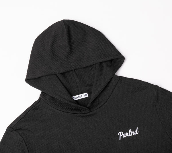 Micro Waffle Performance Hoodie in Black