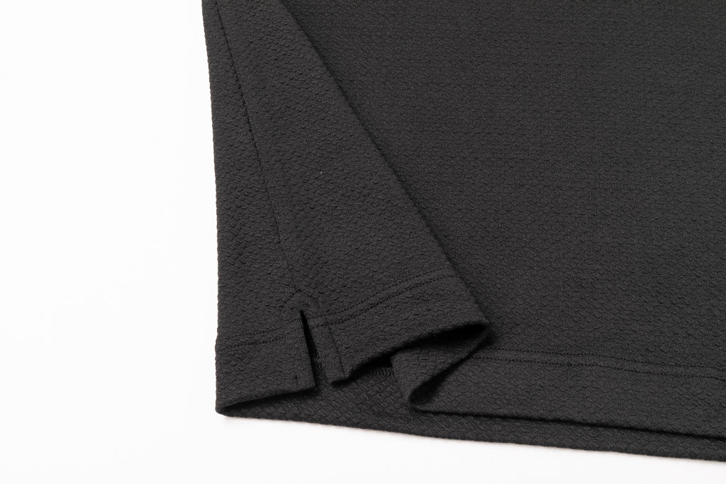 Micro Waffle Performance Hoodie in Black
