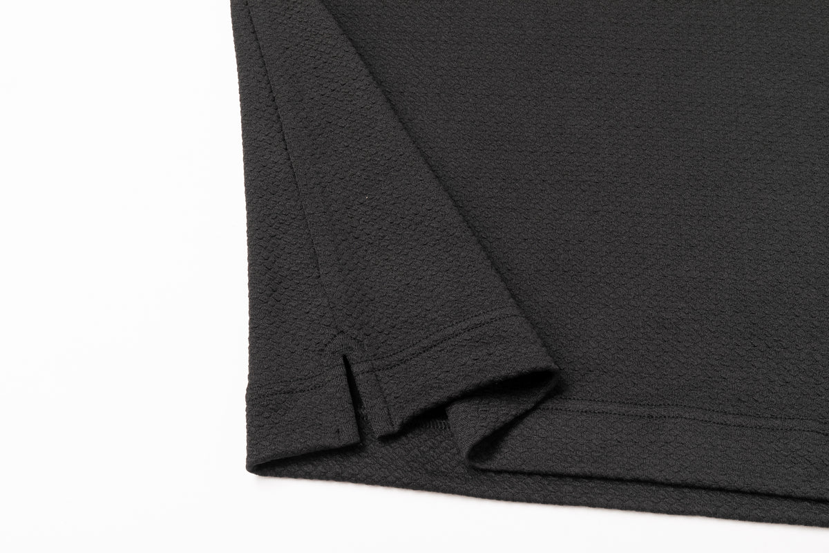 Micro Waffle Performance Hoodie in Black