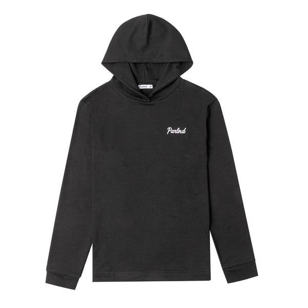 Micro Waffle Performance Hoodie in Black