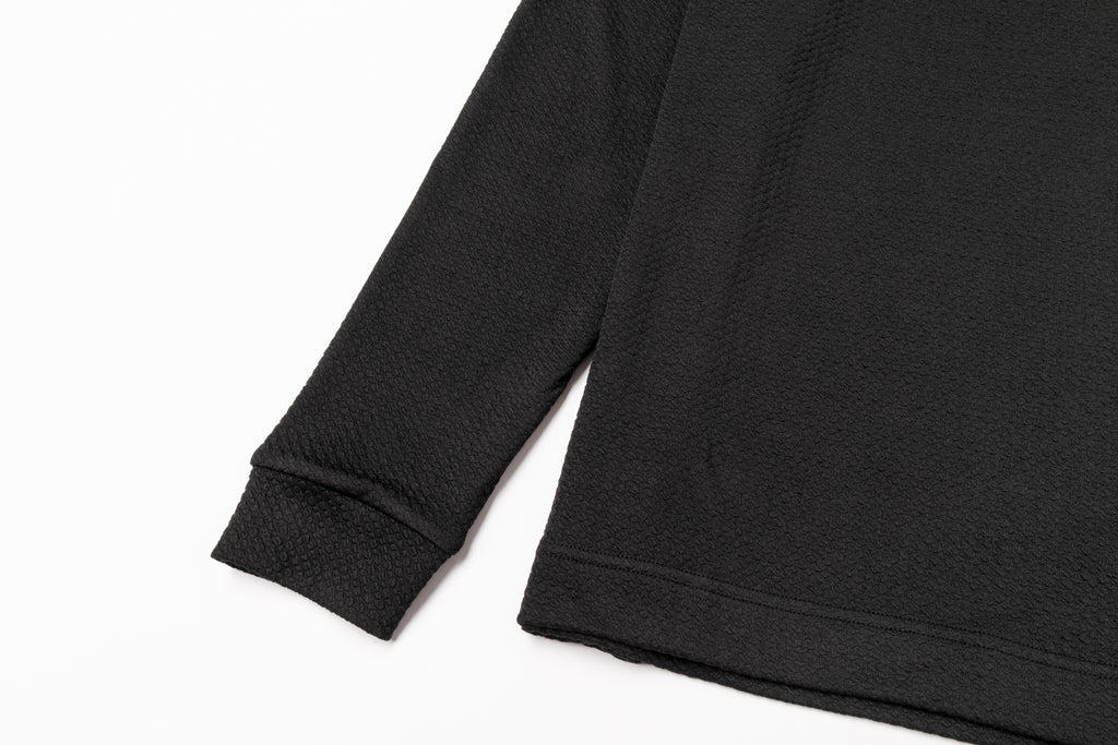 Micro Waffle Performance Hoodie in Black