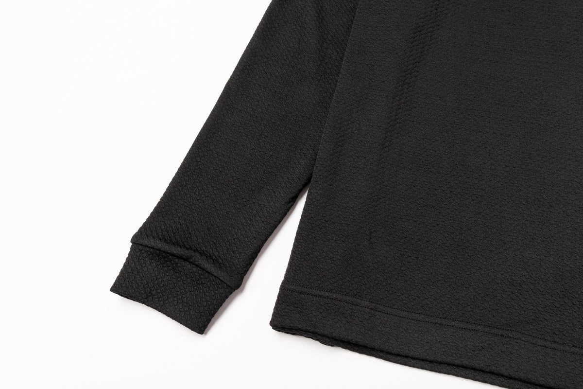 Micro Waffle Performance Hoodie in Black