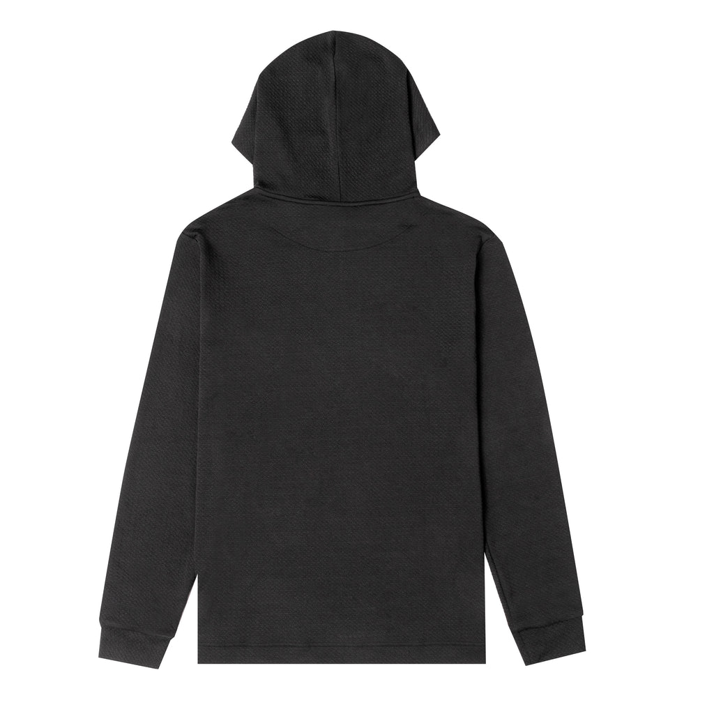 Micro Waffle Performance Hoodie in Black