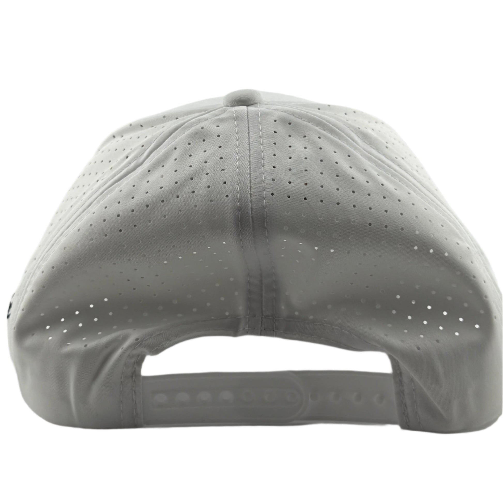 Gray cap with perforated design on a light gray background